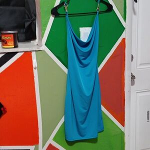 WearEver: Women's size M. Solid Lite Blue/Teal.Faux Chain Accents on Straps.